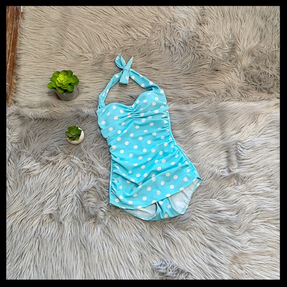 NWT Modcloth Esther Williams Polka Dot Swimsuit - Picture 2 of 5